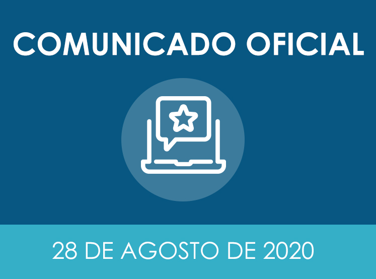 Comunicado Oficial: 28 de agosto de 2020