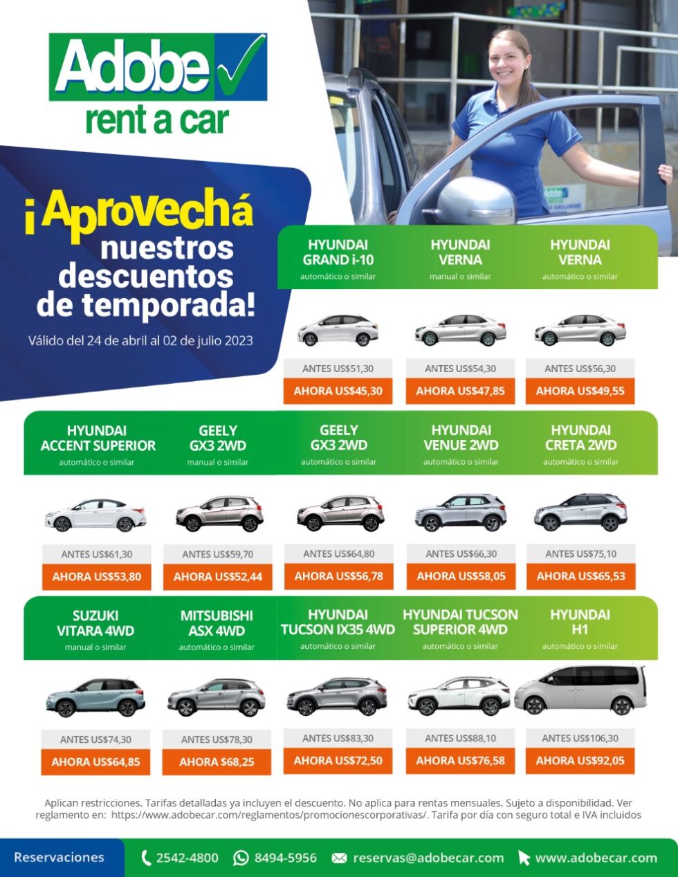 Descuentos exclusivos para accionistas en Adobe Rent A Car CAPREDE